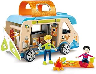 Hape Adventure Van, Pretend Play with Action Figures ,L: 12.2, W: 6.7, H: 5.7 inch