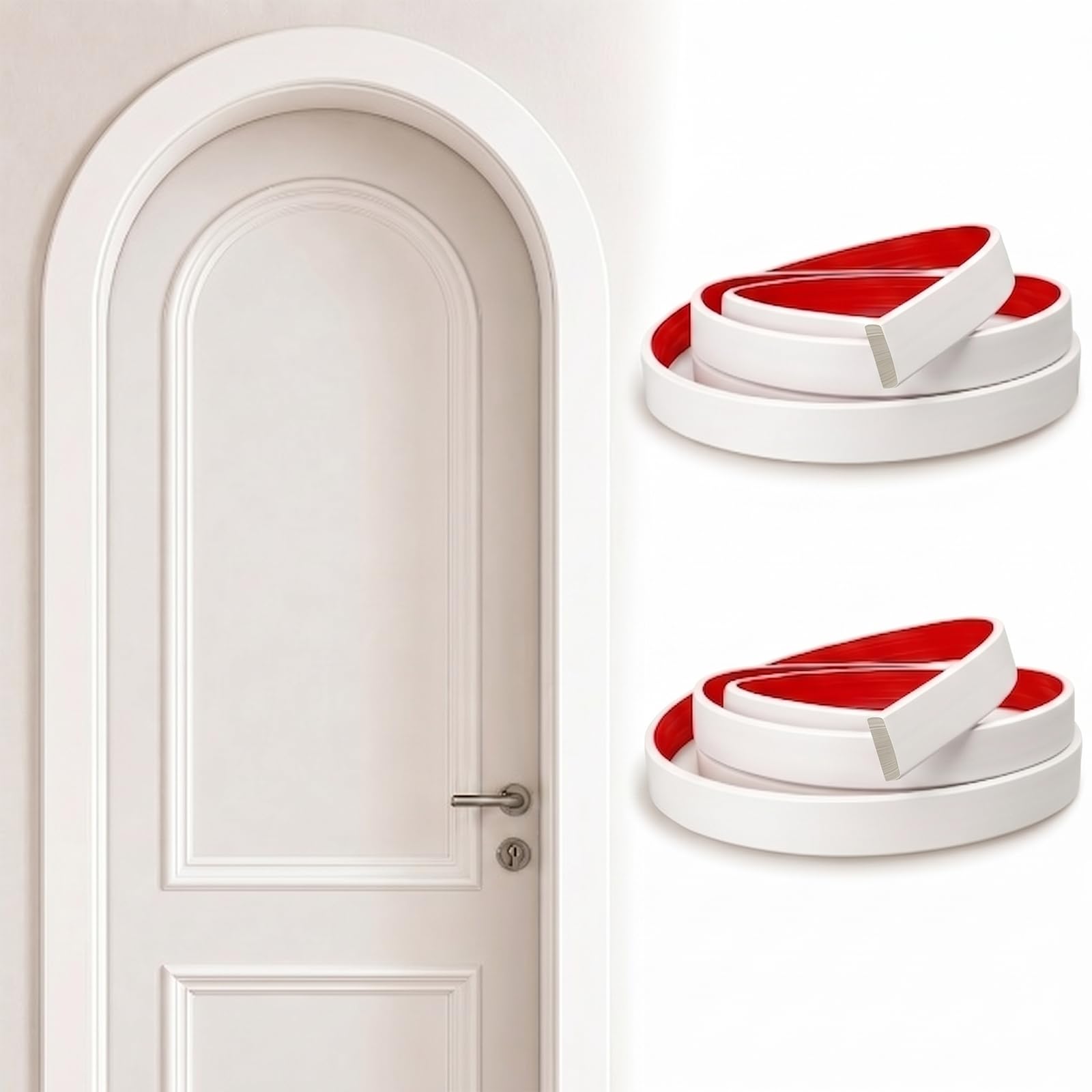 CBBEONRN Peel And Stick Wall Molding Trim Chair Rail Moulding for Walls White Decorative Mirror Frame Border Self Adhesive Flexible PVC Trim for Doors Ceiling W 2cm, L 5m