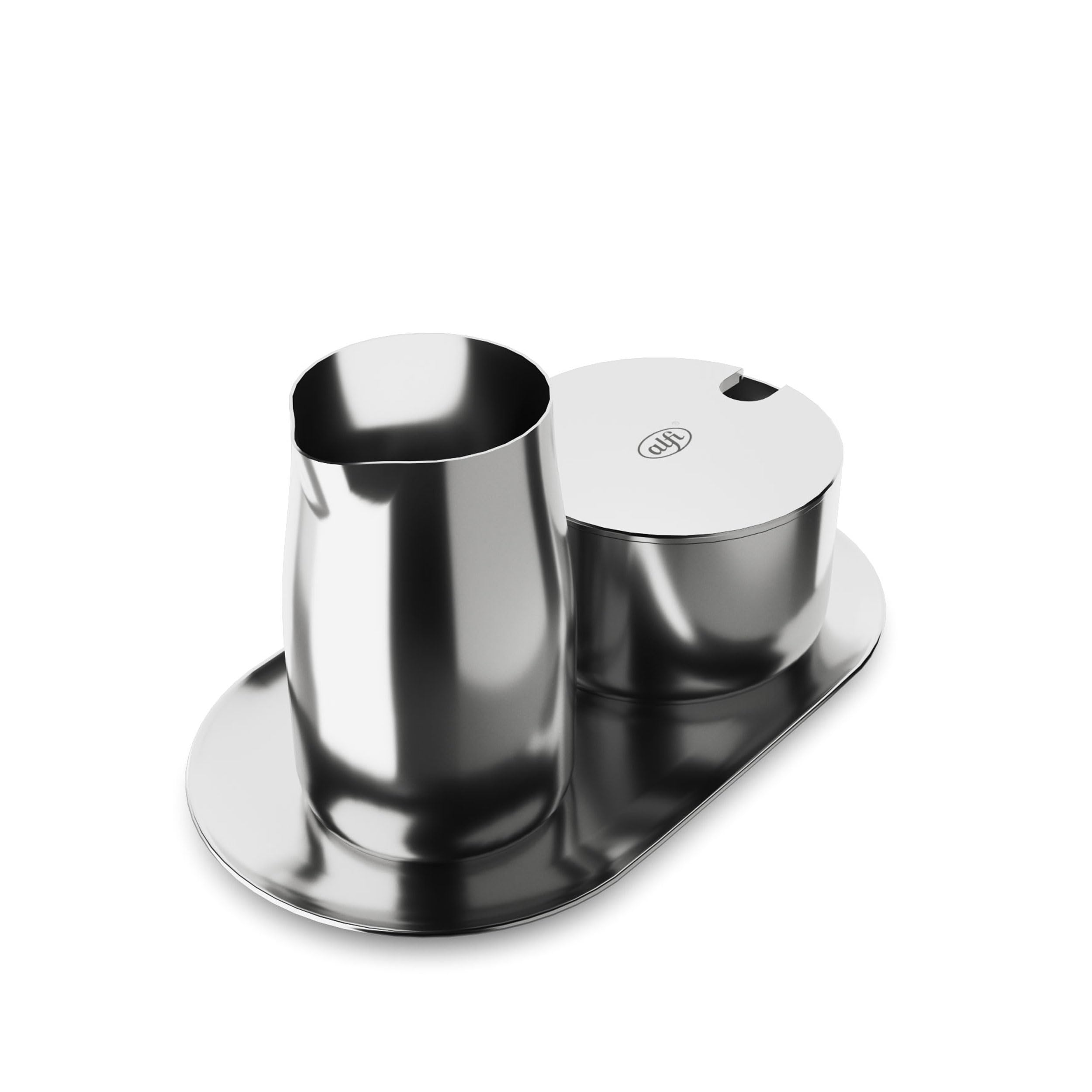 alfi MILK AND SUGAR SET, brillante, juego de leche y azúcar de acero inoxidable de alta calidad, diseño elegante, apto para lavavajillas, duradero