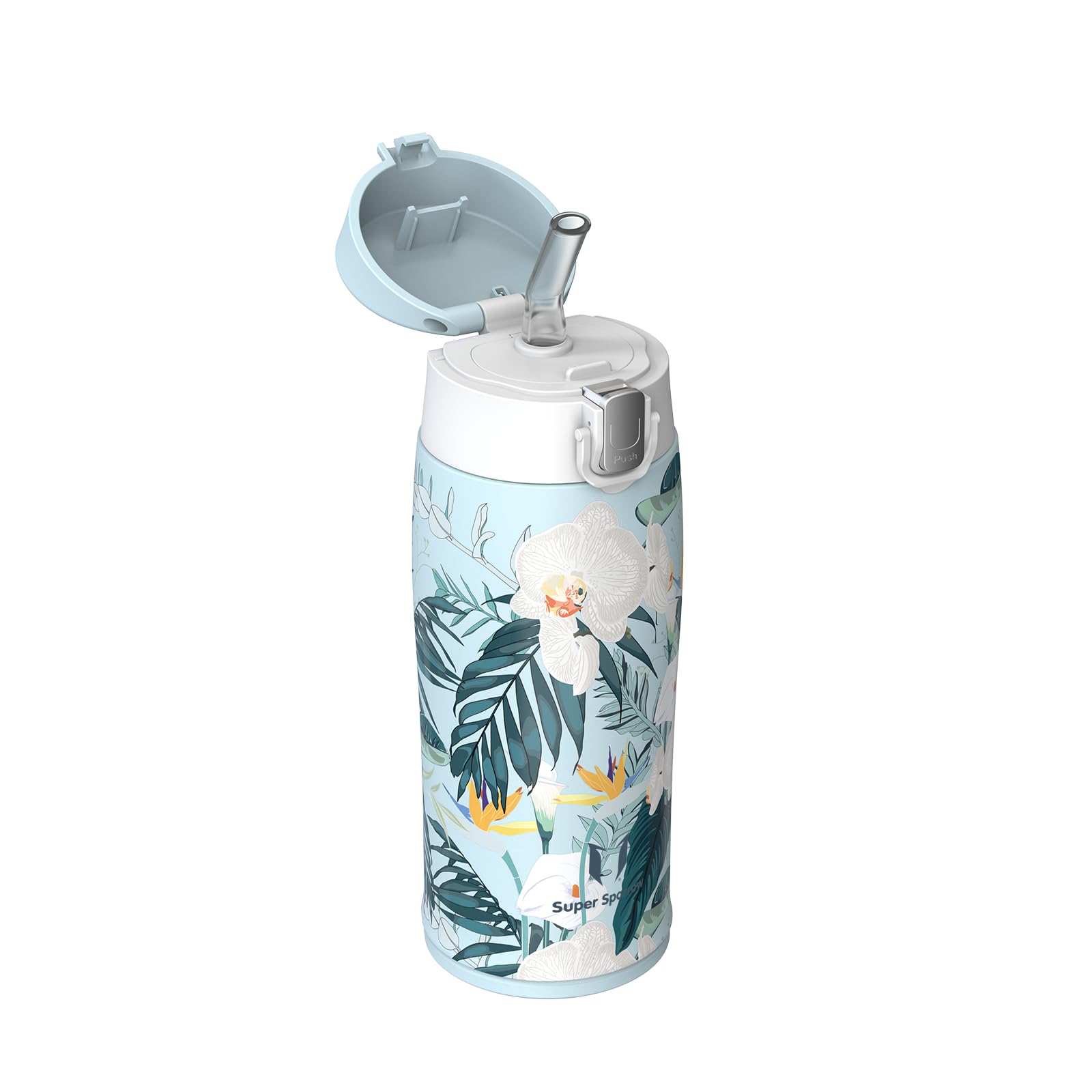 Super Sparrow Borraccia Termica Cannuccia, Borraccia in Acciaio Inox - 350ml, 500ml, 750ml, 950ml - Senza BPA Tazza Borracce Termiche, Bottiglia Termica per Bambini, Scuola, Sportiva