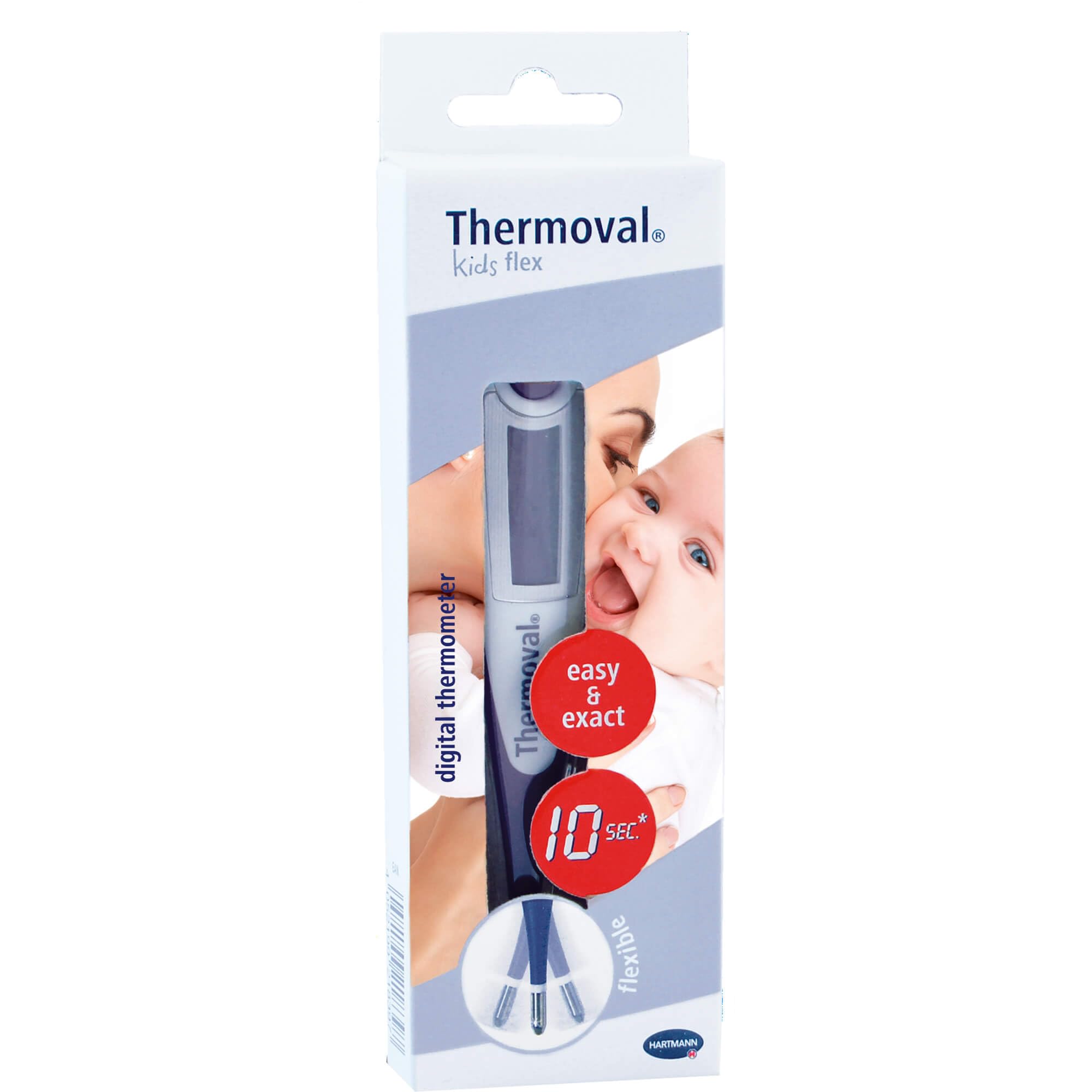 Thermoval, Termometro digitale Thermoval kids flex con punta flessibile, per misurare la temperatura in modo delicato