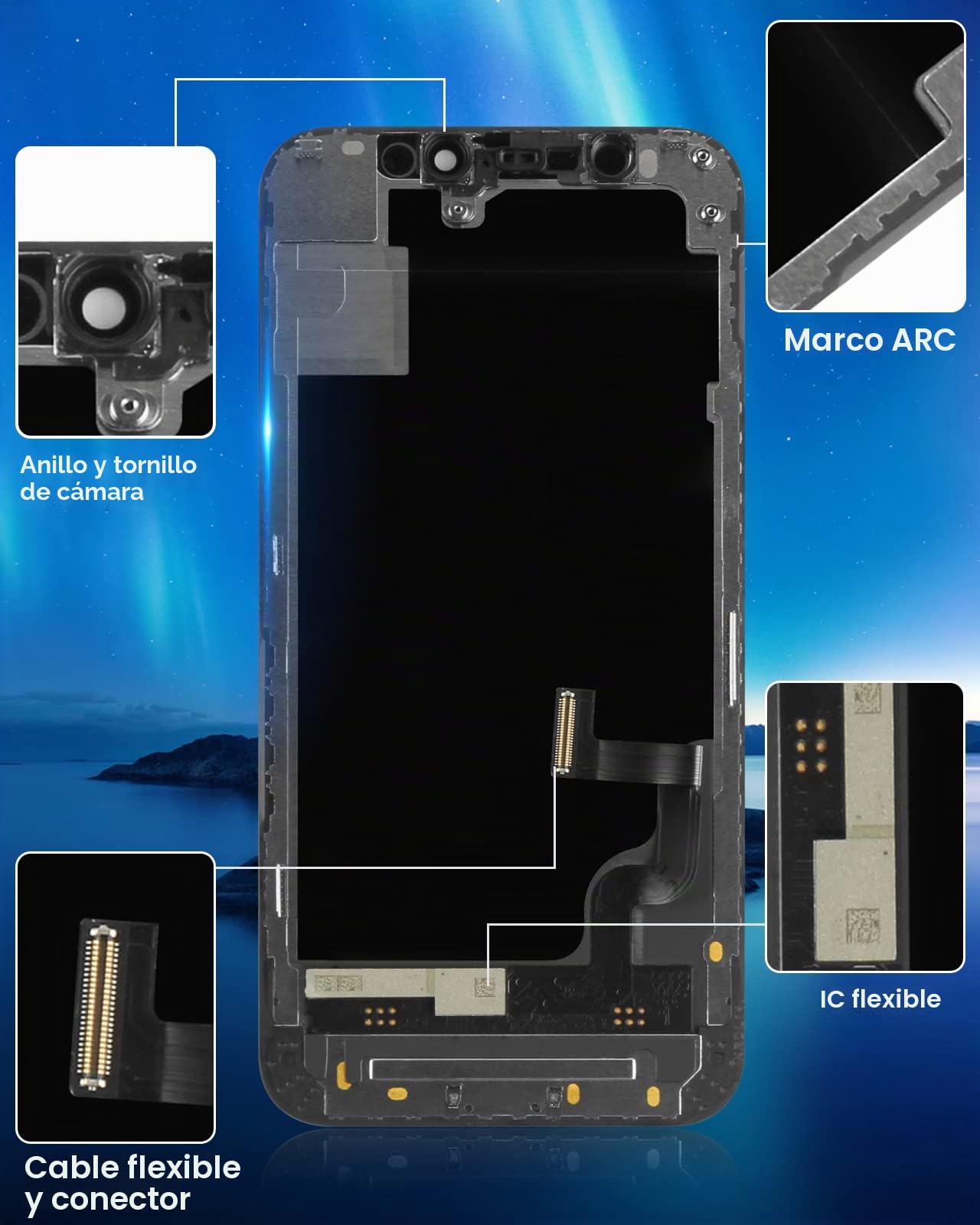 Para iPhone 12 mini pantalla, pantalla LCD para iPhone 12mini 5,8" reemplazo táctil digitalizador Asamblea para iPhone12 mini A2176 A2398 A2400 A2399 con kit de reparación y protector de pantalla