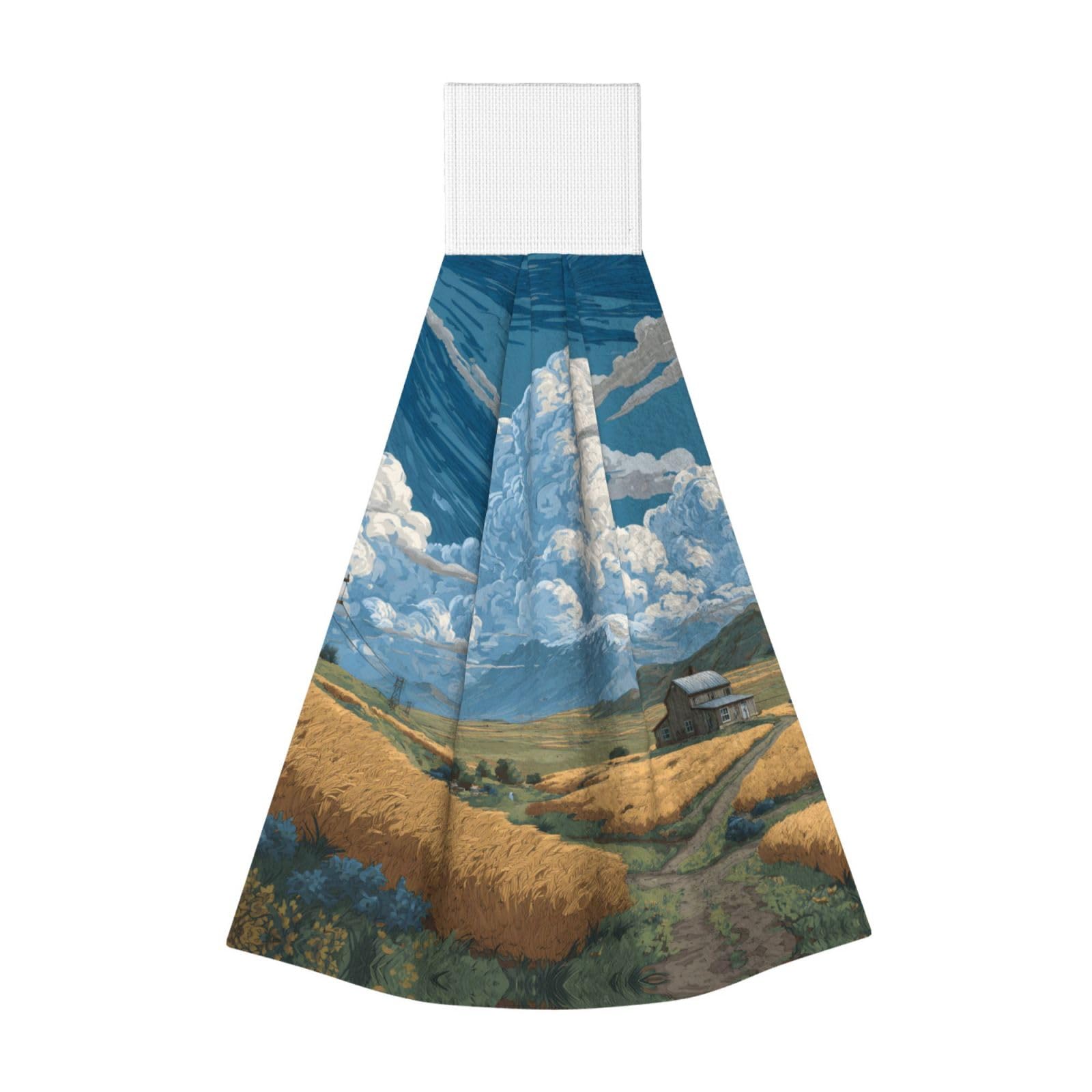 JUANYQME Wheat Printing Hanging Coral Fleece Towel Super Absorbent Soft Towel, Fluffy And Light Quick-Drying Noodles.