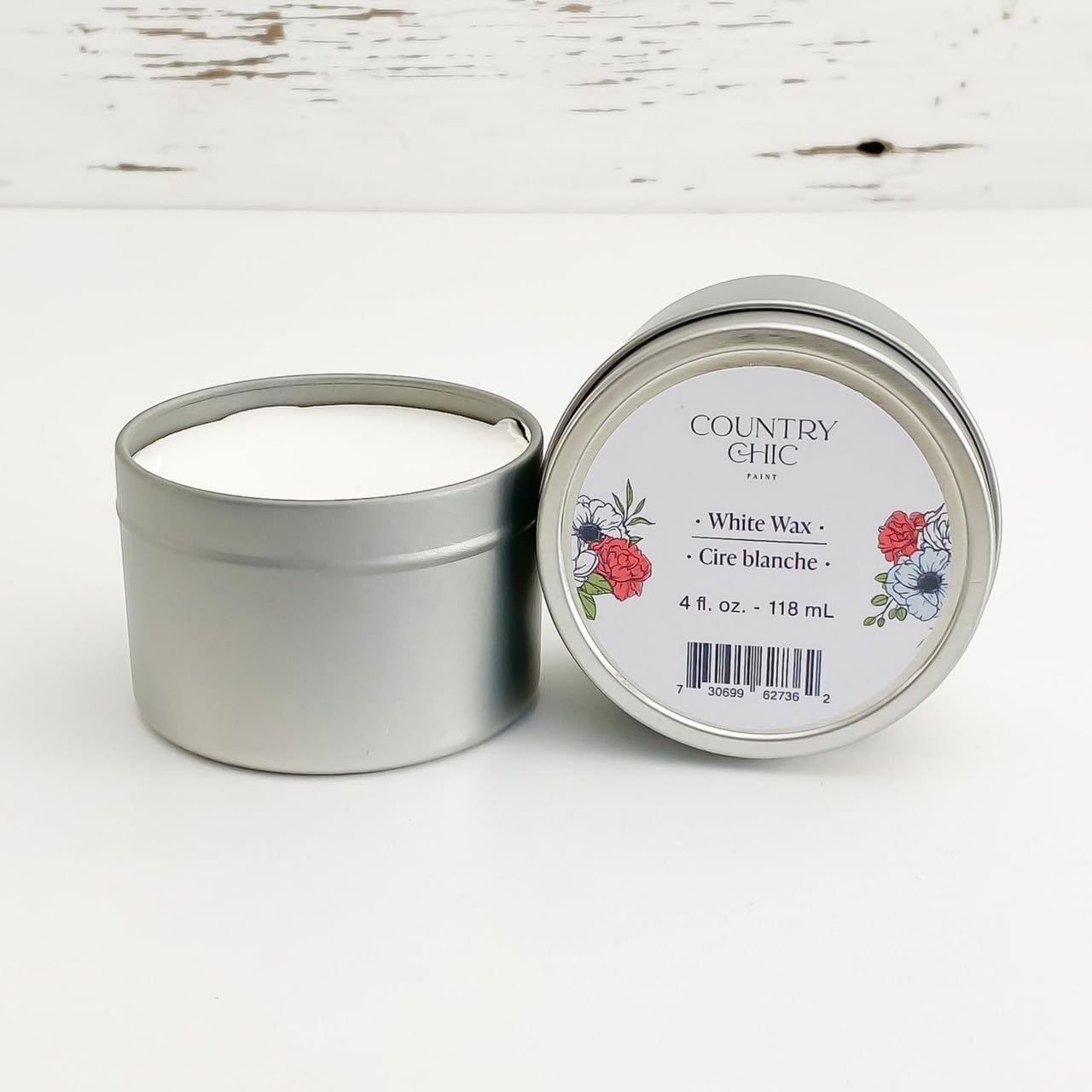 Furniture Wax - 100% Natural Sealant for Chalk Furniture Paint or Raw Wood, Light Protection, Easy To Apply, No Odor, Eco-Friendly - 7 Color Choices - White (4 oz)