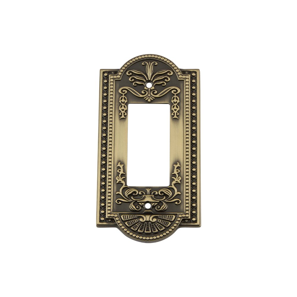 NostalgicWarehouse 719713 Meadows Switch Plate with Single Rocker, Antique Brass