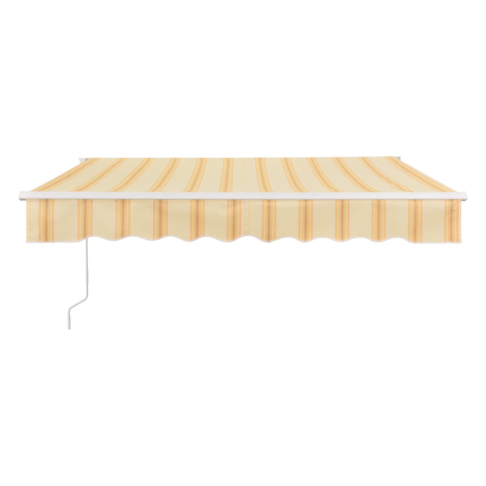 Tenda da Sole a Muro con Bracci Estensibili 300x250 cm Protezione UV Balconi Terrazze Giallo/Bianco