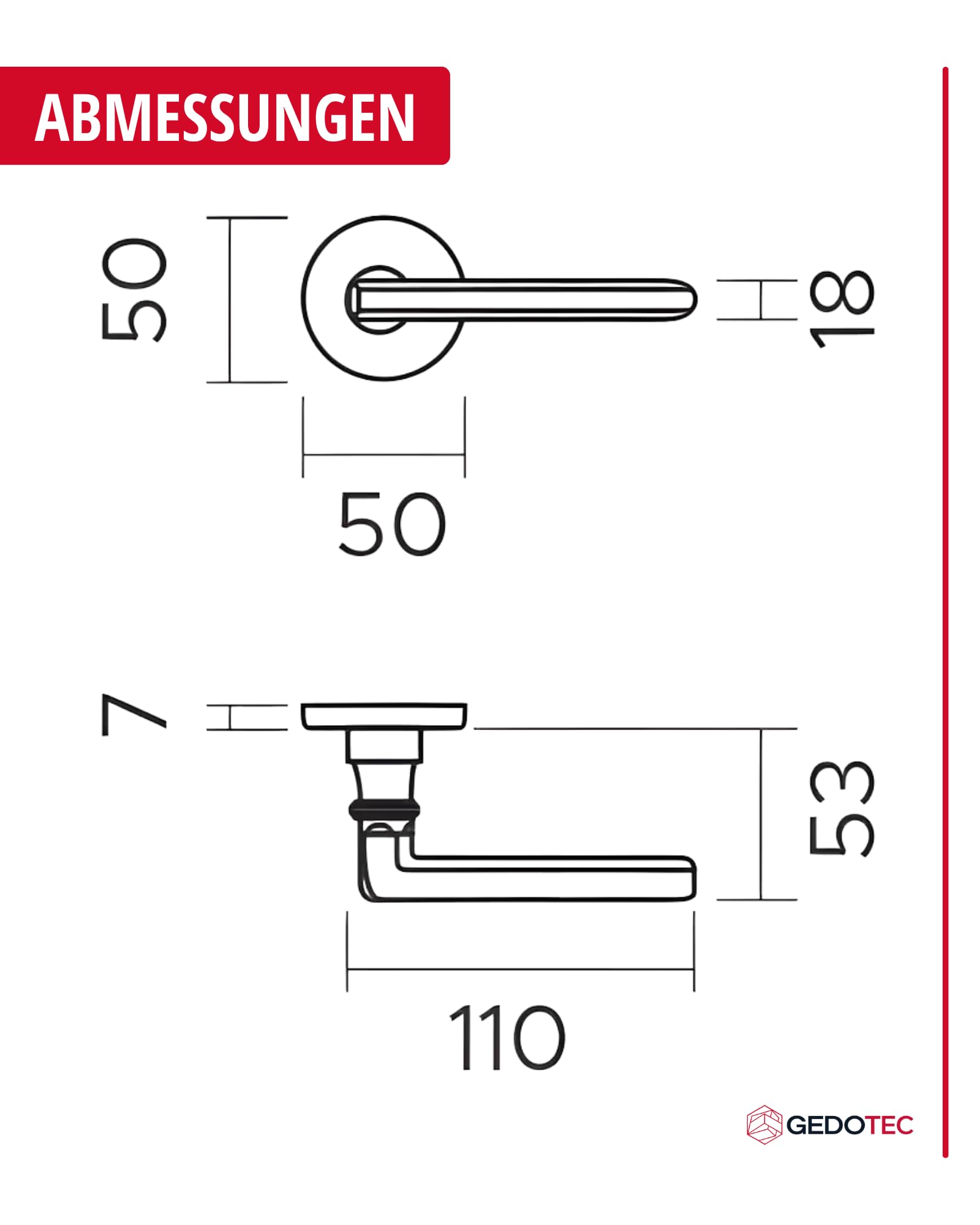 Gedotec Türdrückergarnitur Set aus Messing - WC - Messing poliert