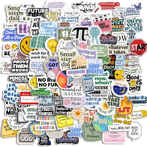 Image of 110pcs Motivational Aesthetic Fanart Sticker Pack Perfect for Laptop Computer Car Water Bottle Travel Case Guitar Luggage Motorbikes (Water Resistant, Residue-Free Removal)