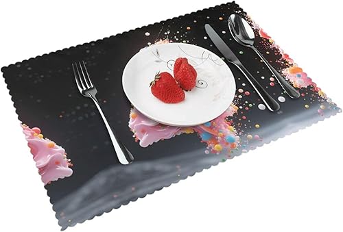 Miniatura 1 de Juego de 4 manteles individuales rectangulares, resistentes al calor, 4 manteles individuales impresos para cocina y comedor
