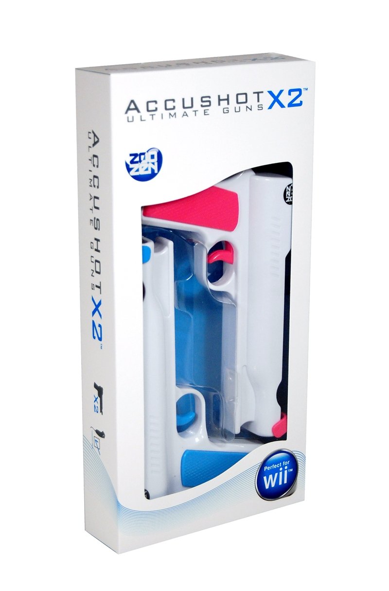 Wii Accushot Ultimate Gun X2 Duo Twin Pack Red/Blue