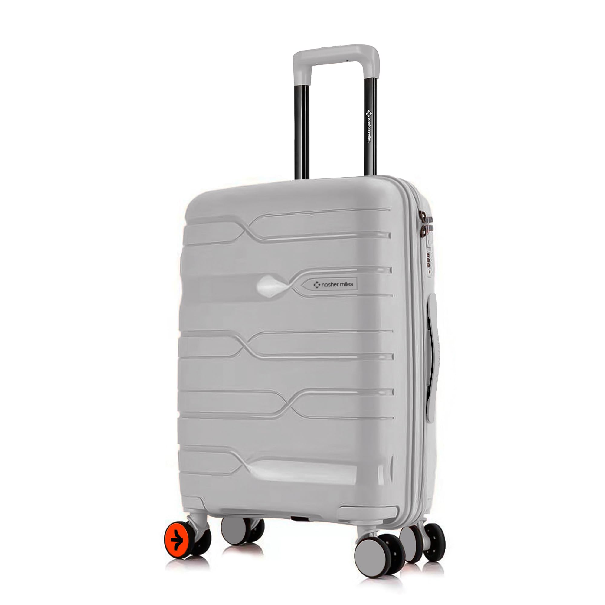 Paris Hard-Sided Polypropylene Check-in Luggage 24 inch | 65cm | 8 Wheels Medium Trolley Bag for Travel | Suitcase (Grey)-image-30