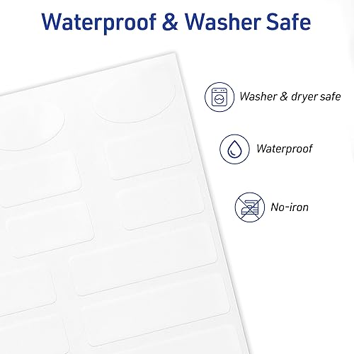 Vista 4 de Avery No-Iron Fabric Labels, Assorted Shapes and Sizes, Washer and Dryer-Safe Waterproof Labels, Non-Printable, 45 Total (40700)