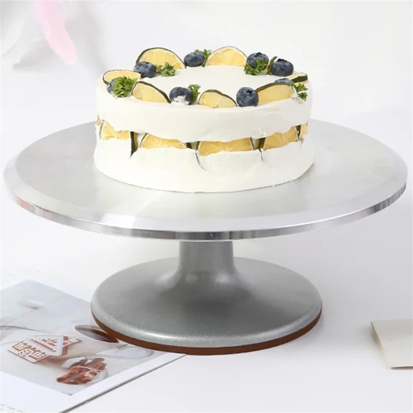 Plateau tournant à gâteau en acier inoxydable