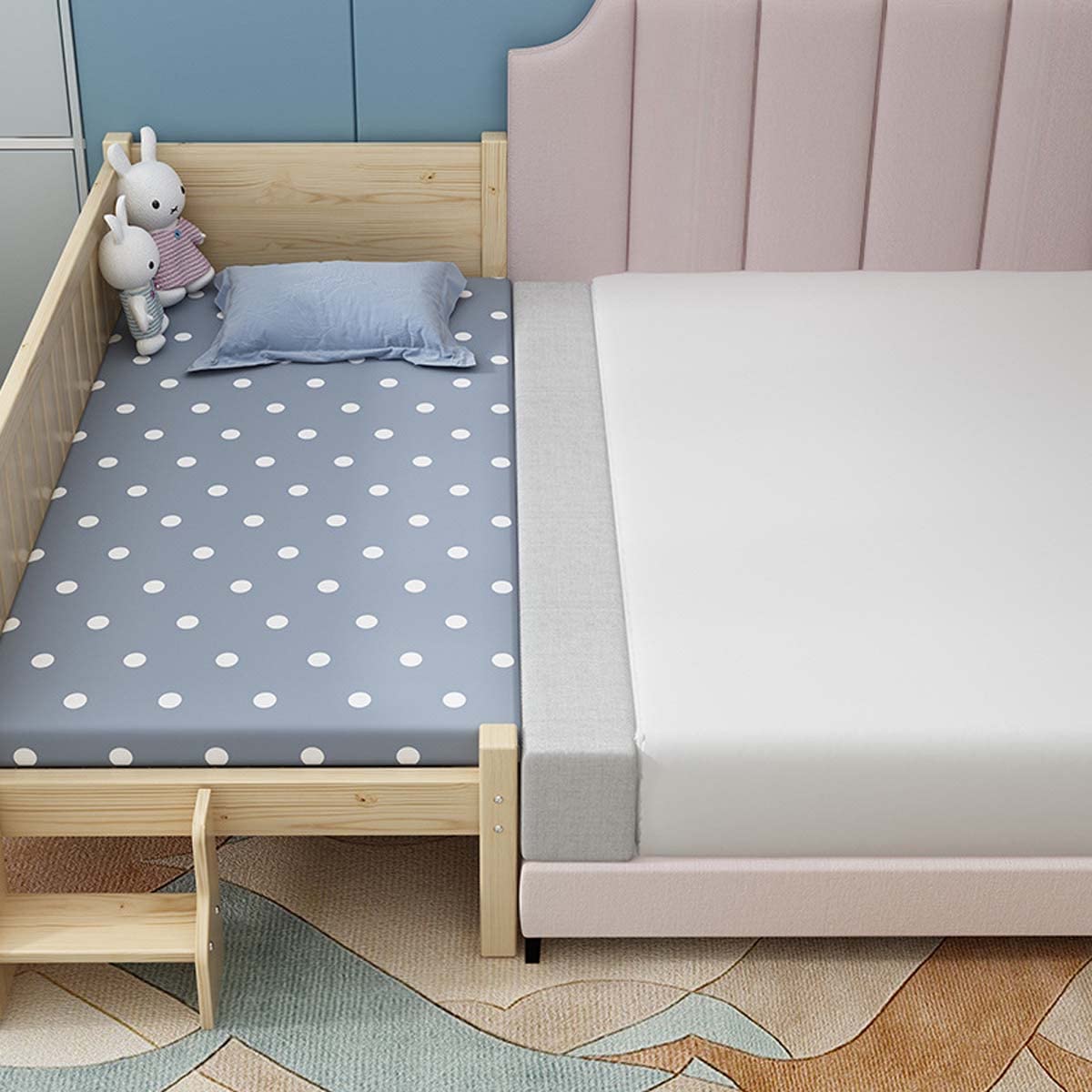 Bed Gap Filler Custom Size Bed Bridge Close Seam Filler Headboard Pillow Stopper Armrest Support Cushion With Removable Cover Sofa King/Queen Bed 220 X 10 X 8cm Beige