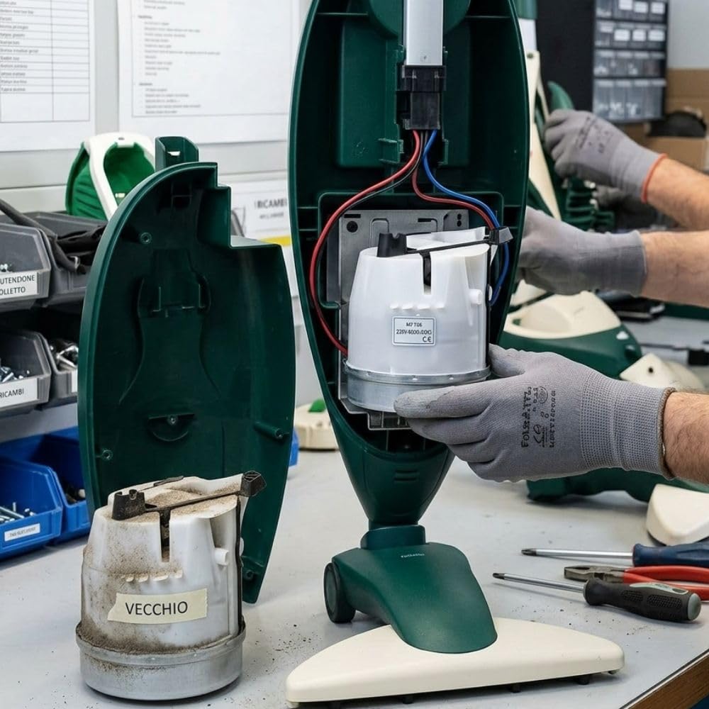 Motore Compatibile con Folletto Vk 135/136 | Ricamio di alta qualità 900W Adattabile per Aspirapolvere Vorwerk con 1 anno di Garanzia, in plastica resistente