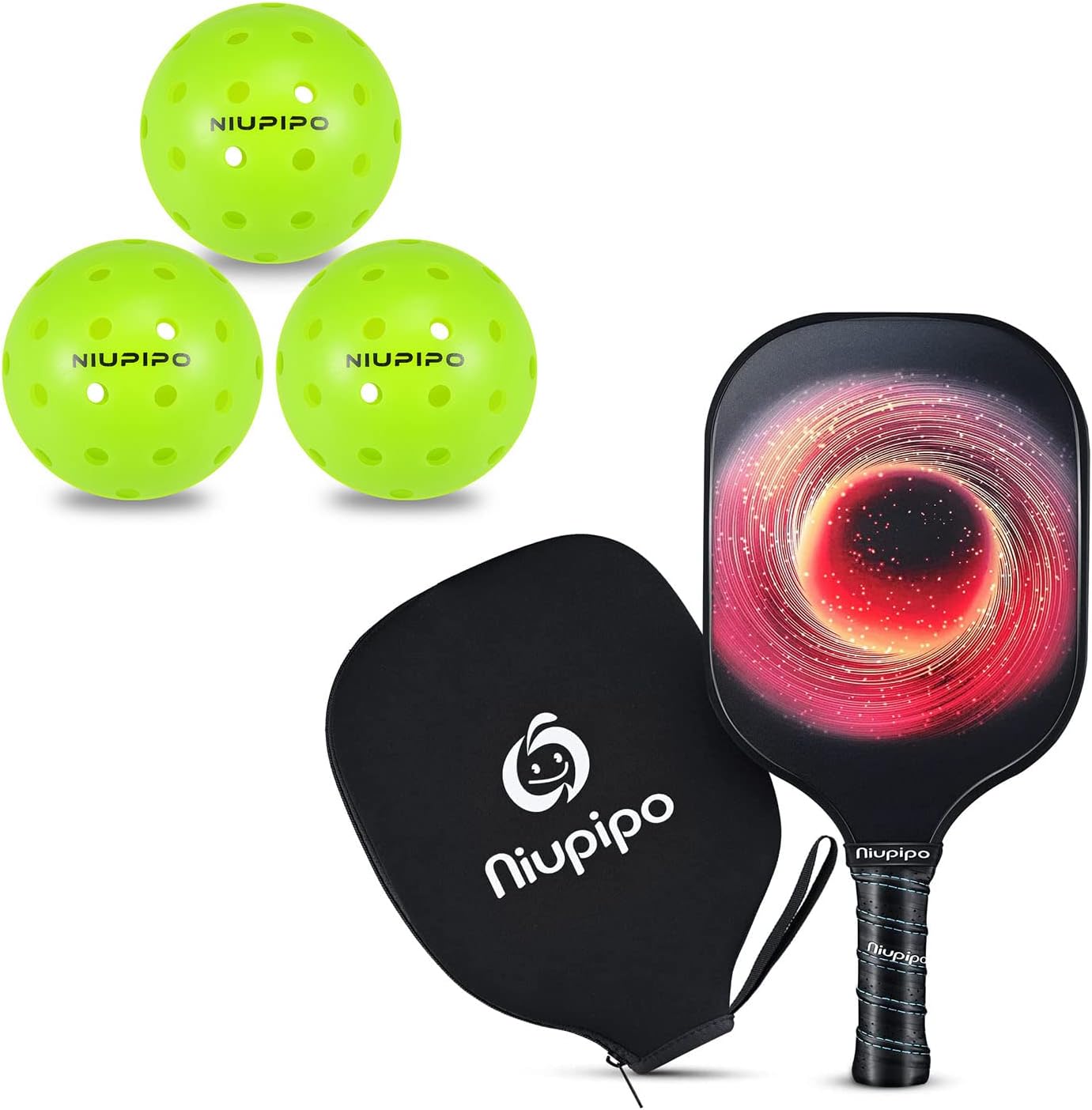 niupipo Pickleball Paddle Orange+3 Pickleball Balls Pack Sports & Outdoors