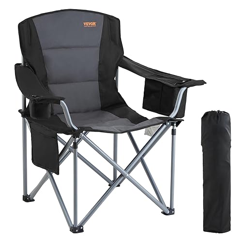 VEVOR Oversized Camping Folding Chair, Portable Heavy Duty Outdoor Quad