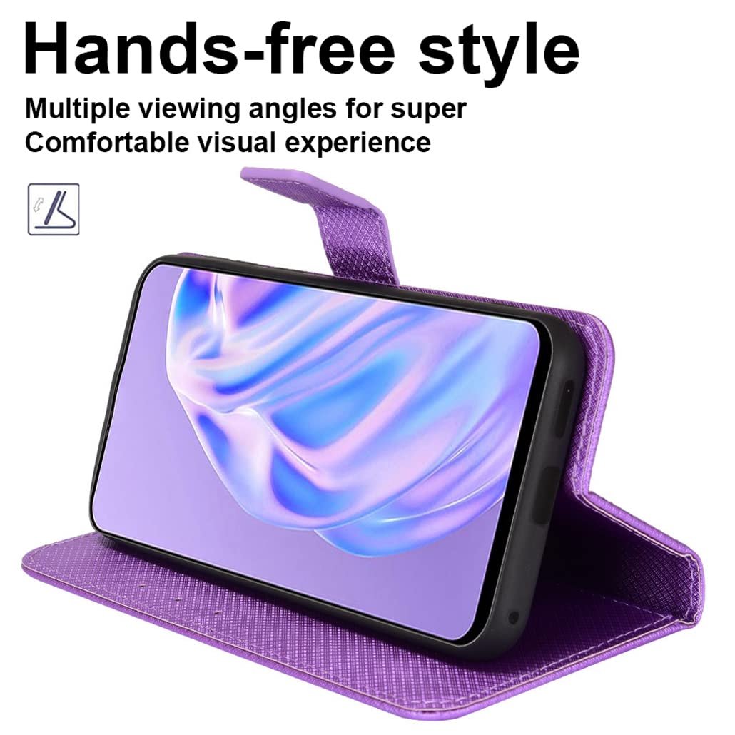 COMAKU Cover TCL 501, Custodia a Portafoglio Pelle con Supporto e Chiusura Magnetica - Blu