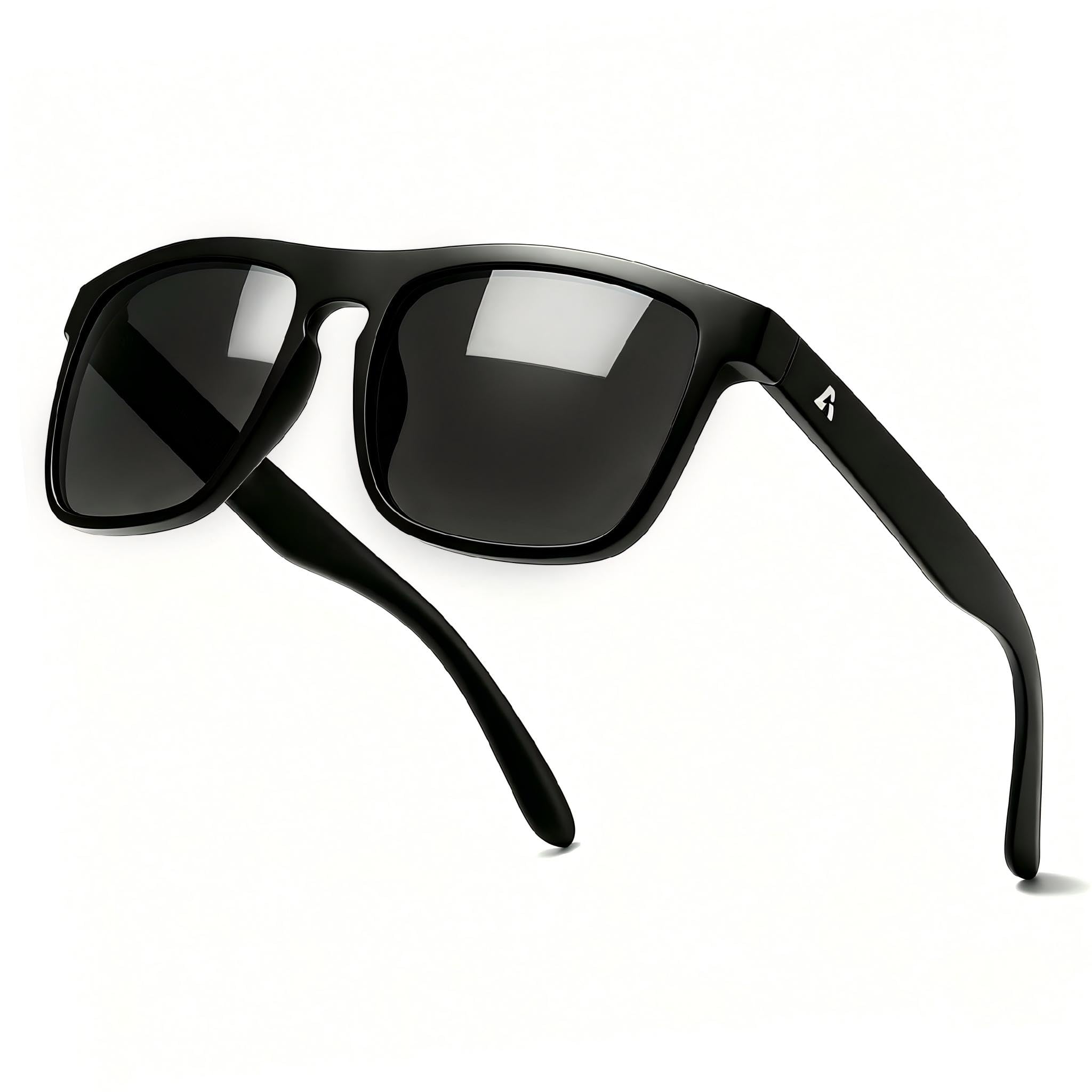 IGnaef Polarized Z87 Safety Sunglasses for Men | Square UV400 Protection & ANSI Z87.1 Impact-Resistant Lenses for Outdoor Construction Driving Working Fishing Running IF1104