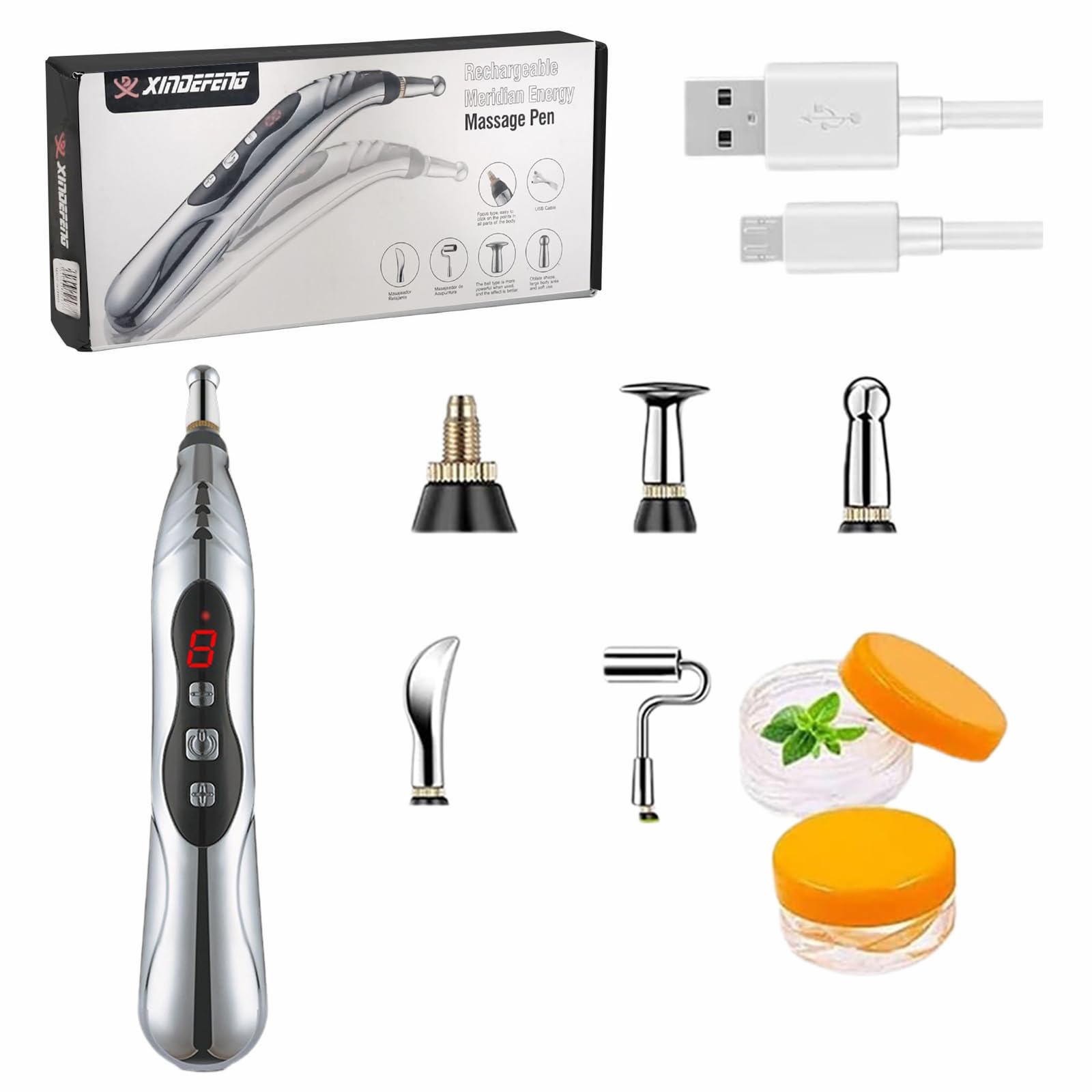 Stylo de massage d'acupuncture-modèle rechargeable Stylo de massage électrique pour l'acupuncture, Stylo de massage de thérapie de guérison d'acupuncture Stylo d'énergie méridien