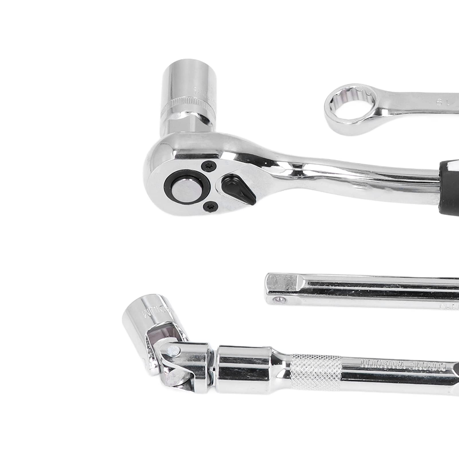 Dioche Set di Chiavi a Bussola a Cricchetto da 44 Pezzi, Kit di Strumenti di Riparazione Auto Universale Multifunzione in Acciaio