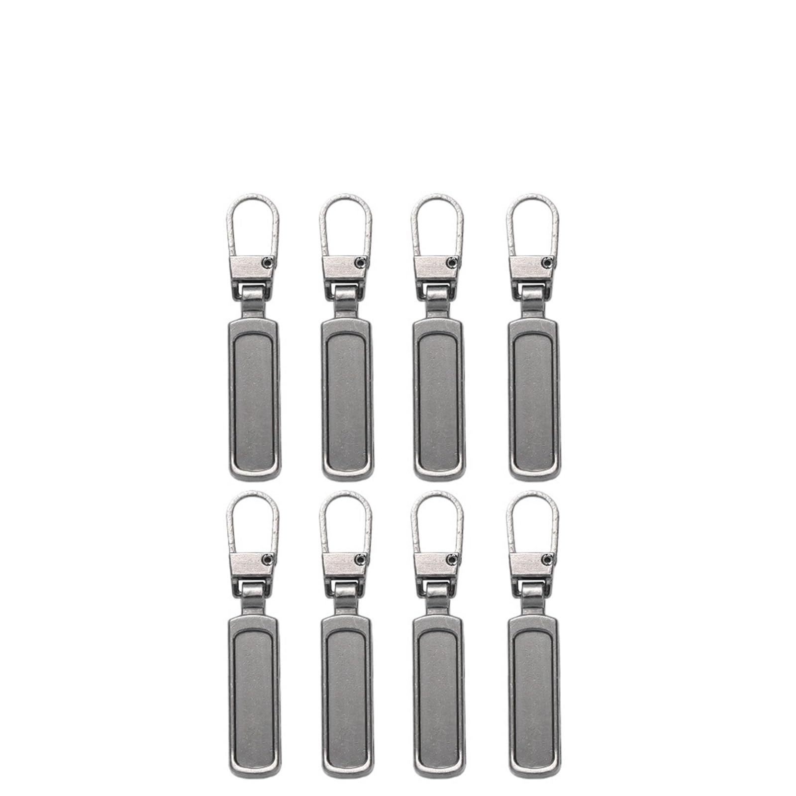 Zip Repair Kits, Zipper Pulls Detachable Replacement Tab Multicolor 4/8 Pcs(Grey,8 Pcs)