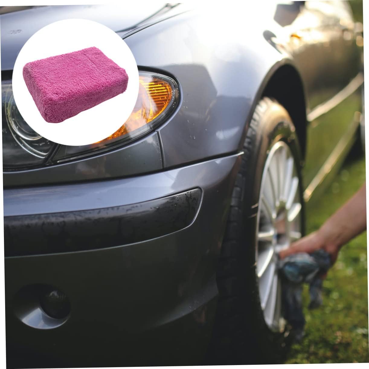 Cabilock 4pcs Coral Fleece Car Wash Sponge Set High Absorbency Cleaning Gloves for Cars Trucks Motorcycles and Boats and Scratch Wiping Random Colors