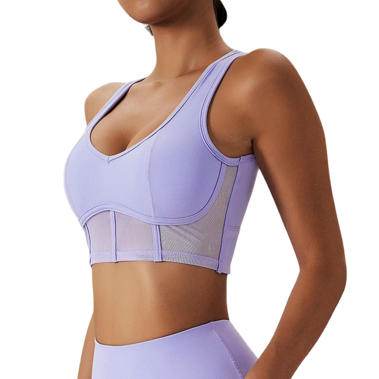 Biustonosz sportowy High Impact Mesh Oddychająca szybkoschnąca bielizna do jogi Push-up Elastyczny krótki Top Damska kamizelka fitness Running