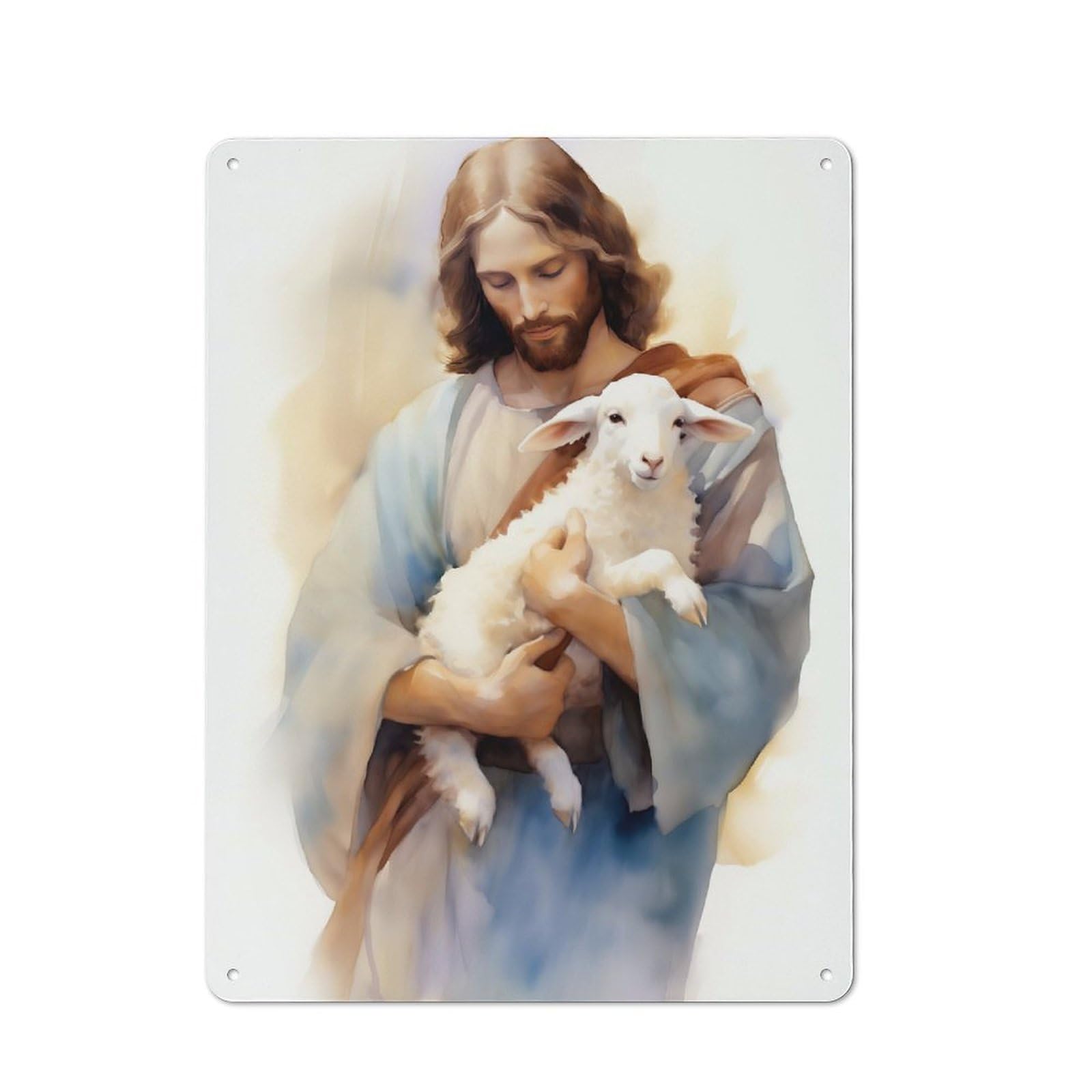 Junmoney Jesus Christ - The Good Shepherd Retro Metal Wall Sign 40X30cm For Kitchen Or Home Bar, For Home Interiors, Feature Walls And Decorative Displays