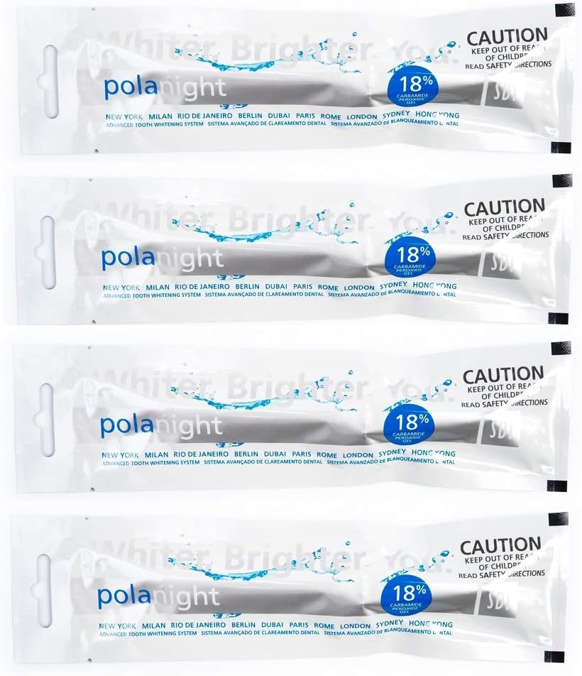 Polanight 18 Carbamide Peroxide 3gram Teeth Whitening Bleaching Gel 4 Syringes Shade Guide