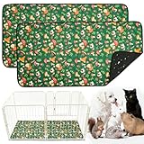HOZKUY 2 Stück PIPI Pads 142x70cm für Meerschweinchen, wasserdichte & rutschfeste Unterlage mit 4...