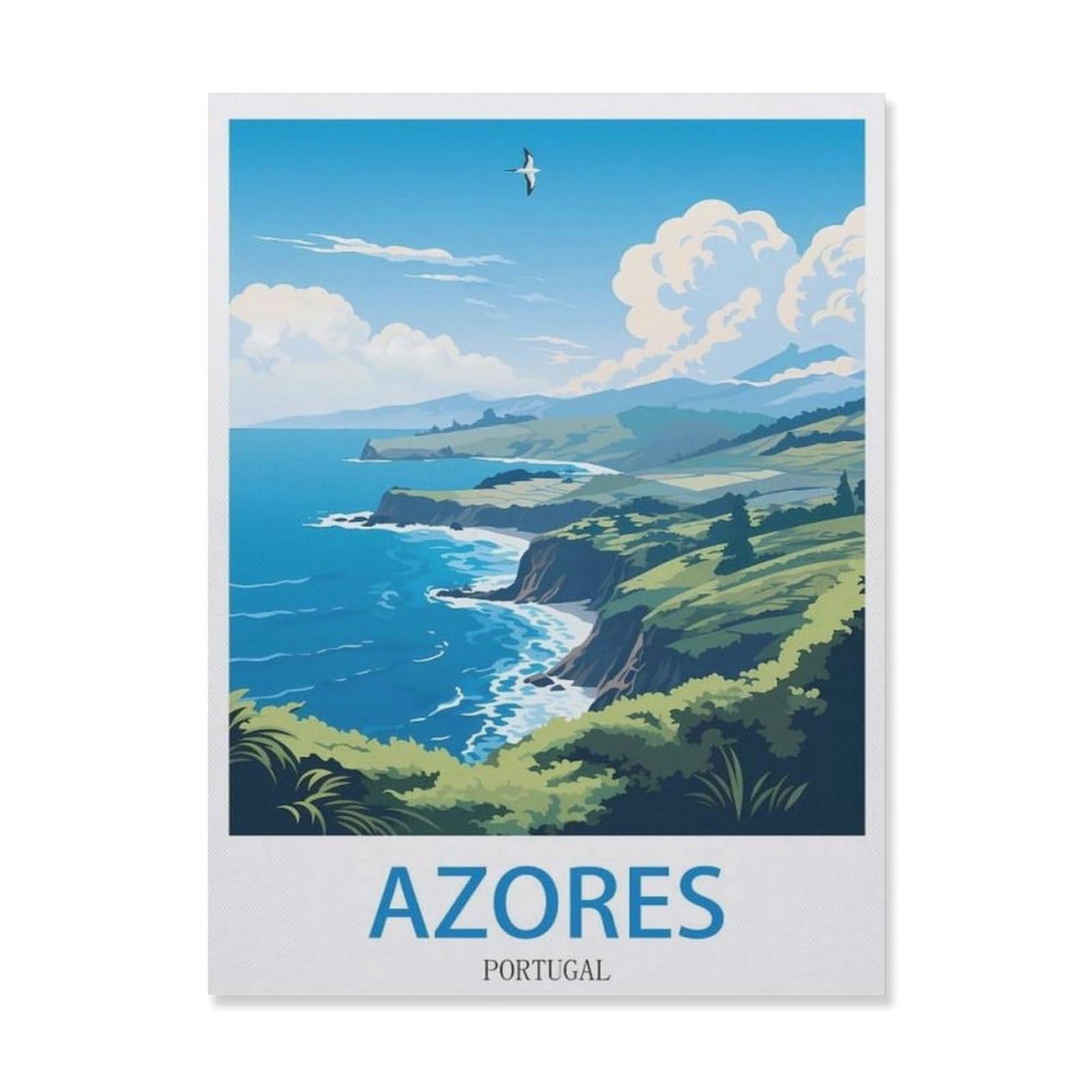 Azores Portugal，Vintage Metal Tin Sign Retro Wall Art Decor House Plaque Poster for Home Bar Pub Garden Kitchen Coffee Garage Decoration(30x40cm）12x16 inch-EF79
