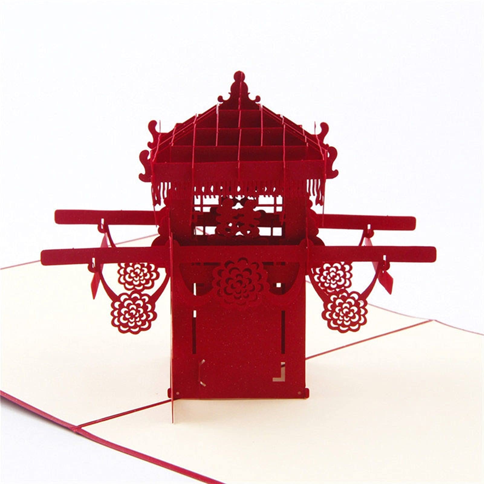 Grußkarte Grußkarten 3D Laserschnitt Handgemachte chinesische Art Braut Limousine Stuhl Papier Einladung Grußkarten Postkarte Hochzeit Kreatives Geschenk Drücken Sie Ihre innere Liebe danke dir Karte