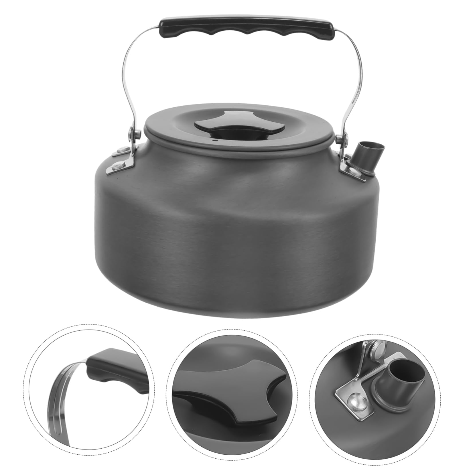 GAROZATION Camping Supply 1.1l Aluminum Oxide Portable Kettle Stovetop Kettle Tea Pot Coffee for Outdoor Use