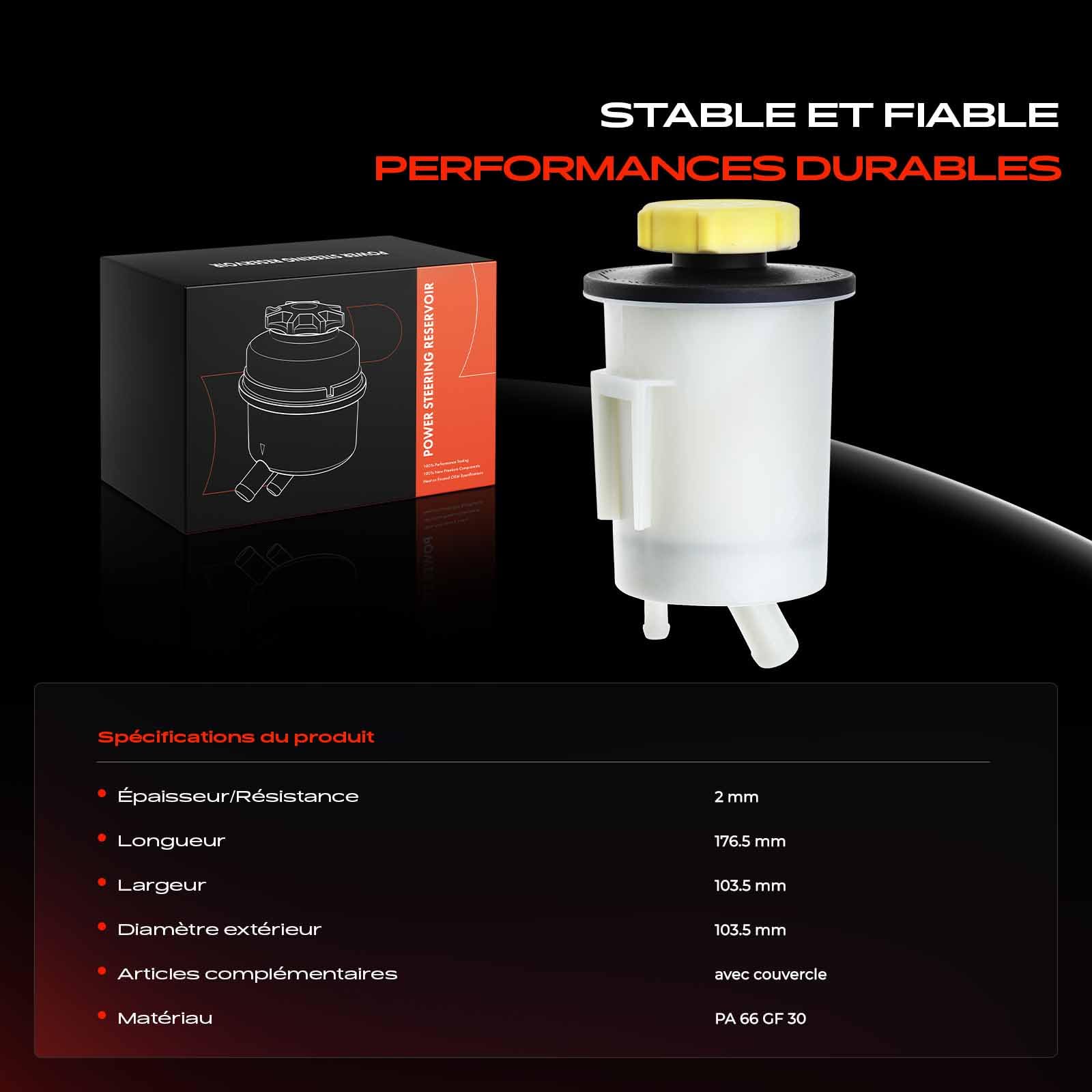 Frankberg Réservoir de Pompe Direction Assistée Compatible avec R.a.n.g.e R.o.v.e.r Sport L320 Discovery IV L319 R.a.n.g.e R.o.v.e.r III L322 Discovery IV Fourgon L319 Remplacer# QFX500060