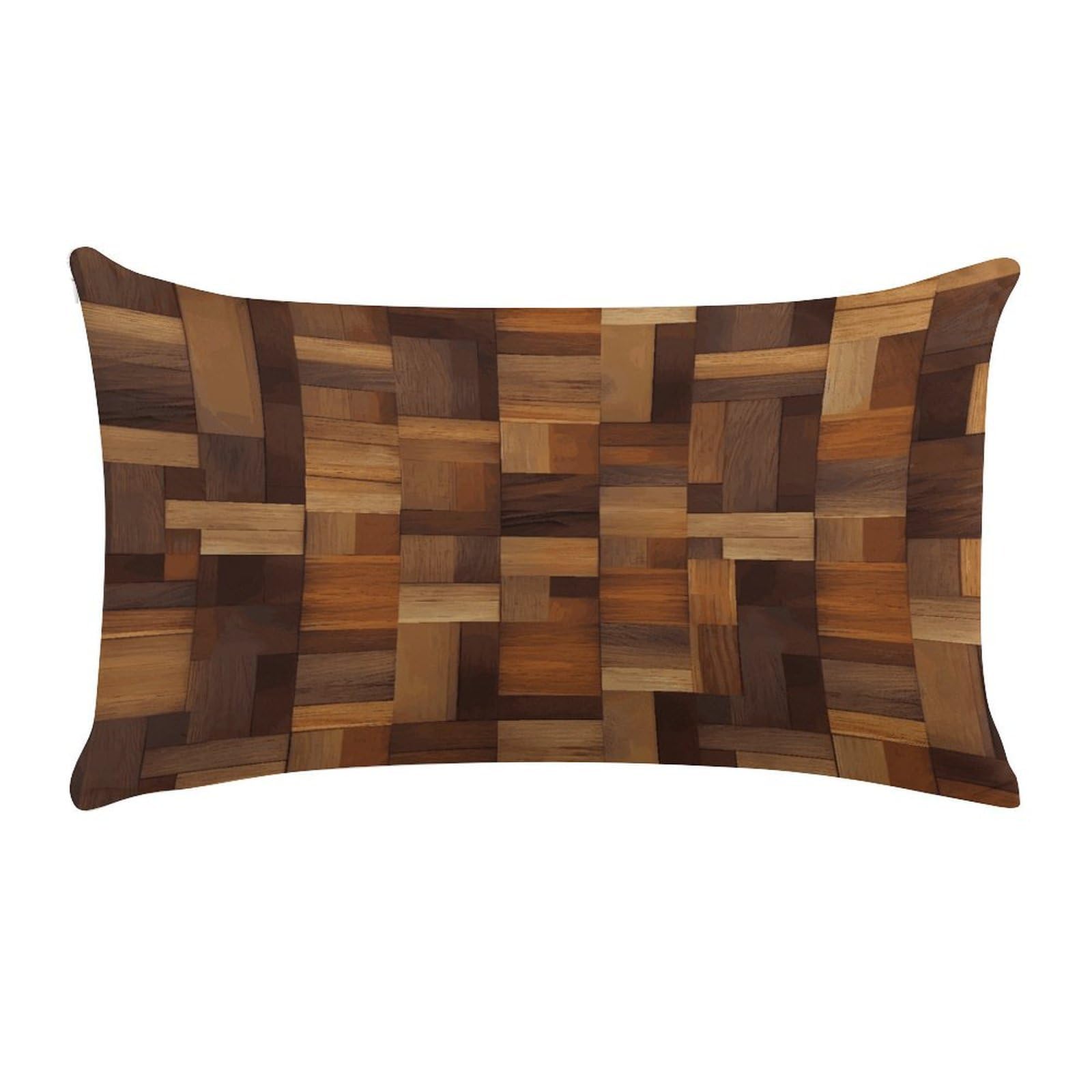 LDGSUPH Wood Throw Pillow Cover with Zipper Long Throw Pillow Case Anti-Fading Pillow Protector Super Soft Decorative Cushion Case Exquisite Plush Pillowcase12 X 20 in