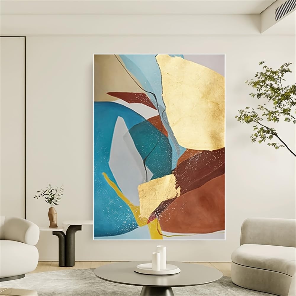GKRXNZC Nordic Style Modern Golden Foil Art Design, High-end Texture Art Decor, for Bedroom Living Room Wall Decor, Unique Room Decor(35x45cm/14x22in(WxH)/No frame)