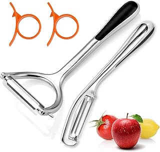 XIAOCAI Pelapatate Professionale, Verdure Pelapatate in Acciaio Inox, Frutta Pelapatate con la Lama Girevole e Il Manico Antiscivolo (2 Pezzi)