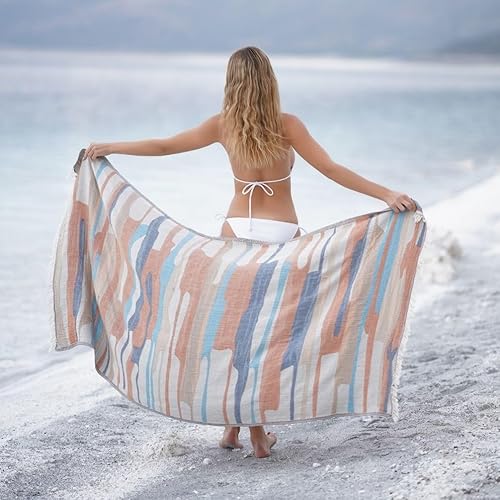 BAGNO MILANO Toallas de playa de algodón turco orgánico, de secado rápido, suaves, de gran tamaño, para playa, yoga, spa, piscina (toalla de playa,