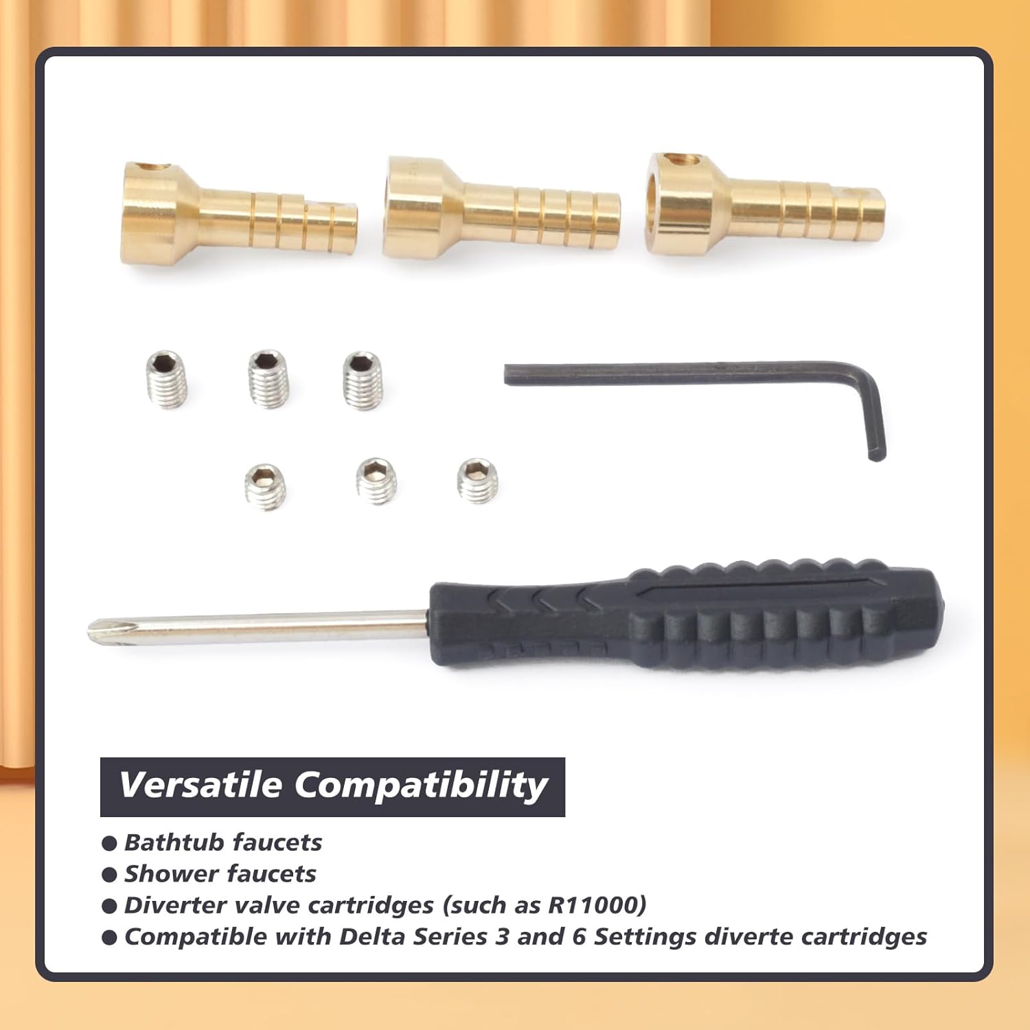 RP75137 Shower Valve Extension Kit for Tub and Shower Faucets Compatible with Delta Series 3 and 6 Settings Diverter, With Brass Extension Stems, Screws, a Cross Screwdriver, and an Allen Wrench