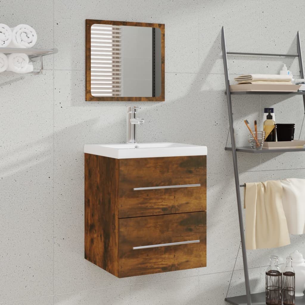 Muebles de baño suspendidos con espejo de 41 cm para ahorrar espacio