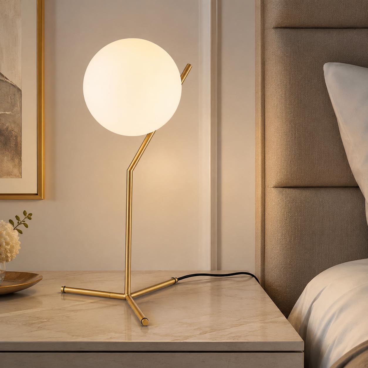 BARCELONA LED Lampada Tavolo NOLA Sfera Vetro E27 Oro