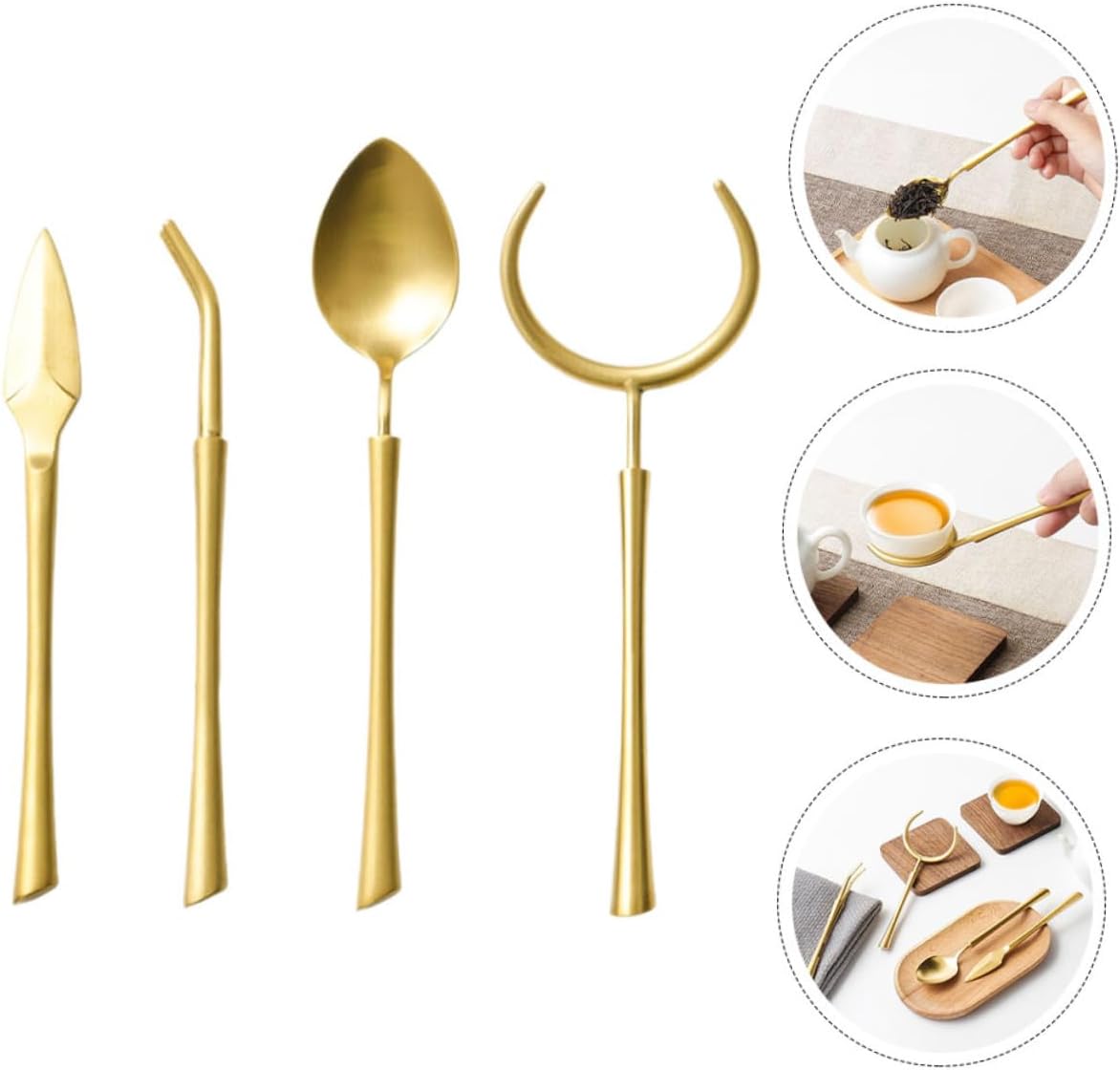 SECFOU 1set Stainless Steel Tea Ceremony Accessories Chinese Kung Fu Tea Tools for Home and Restaurant Use Elegant and