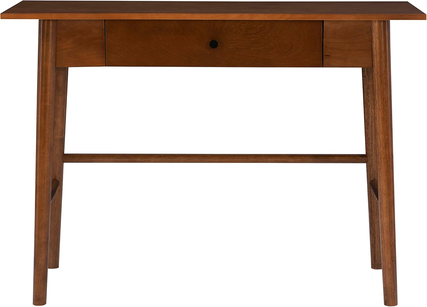 Mid-Century Walnut Writing Desk with Black Drawer Knob