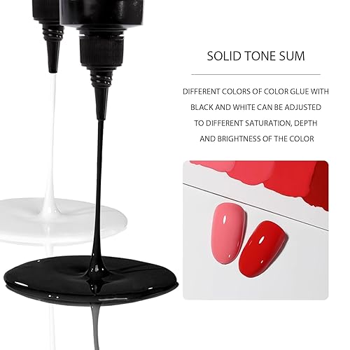 Miniatura 5 de Beautilux Kit mezclador de esmalte de uñas de gel, paleta de acero inoxidable, color de uñas de gel UV de 3.4 fl oz, transparente, blanco, negro