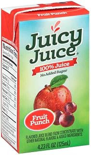 Juicy Juice 100% Fruit Punch Pouches, 4.23 fl oz - 40 Count Bulk Case for Kids Snacks & Healthy Hydration