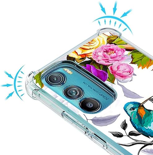 Miniatura 3 de Funda para Motorola Edge 2022, colibrí en flores, protección contra caídas de pájaros, funda a prueba de golpes, carcasa protectora de cuerpo