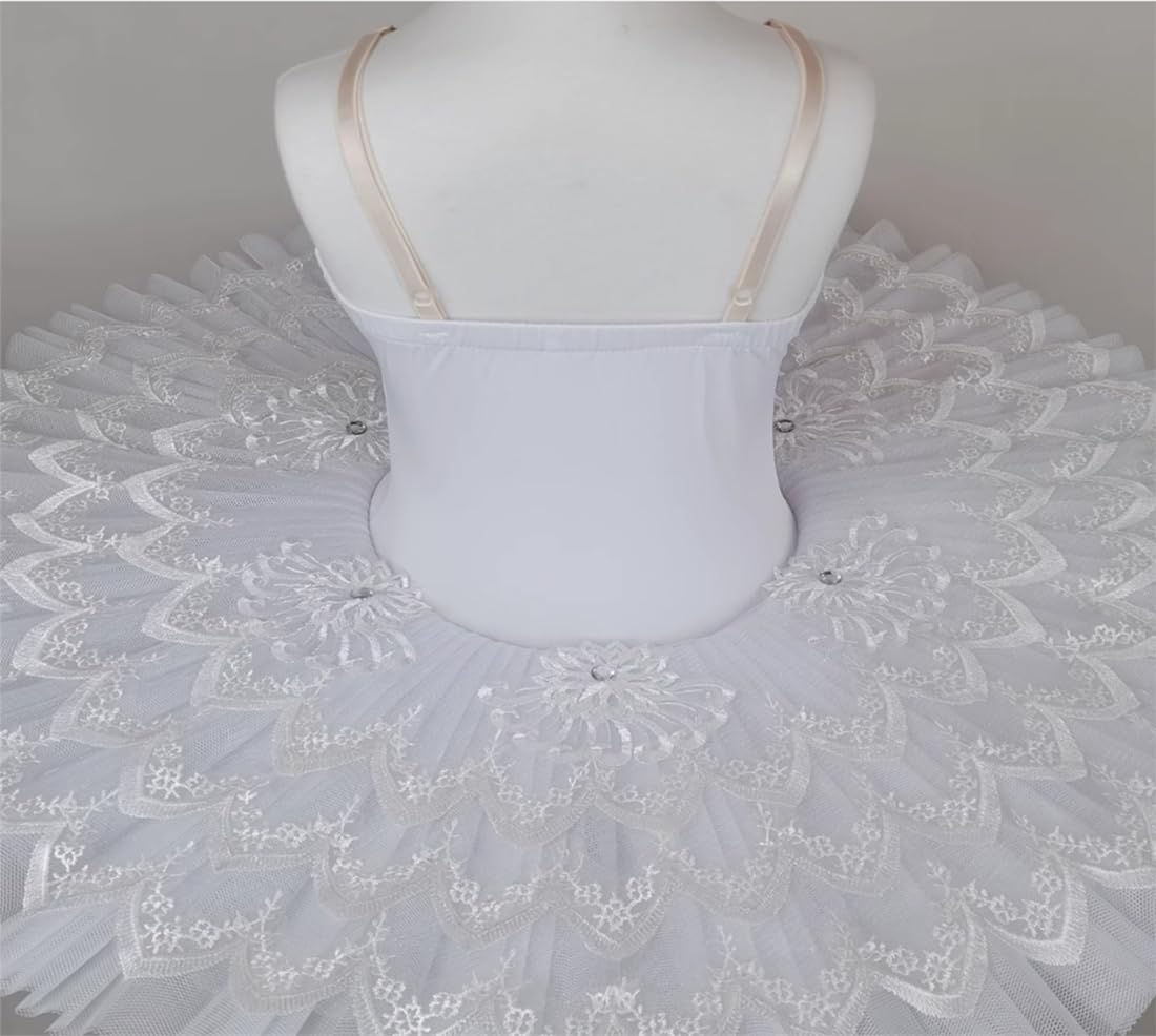 Tutú de Ballet para Niña Tutú Bordado con Lentejuelas para Niñas Vestido de Fiesta de Bailarina Vestido de Entrenamiento para Actuaciones(150Cm)