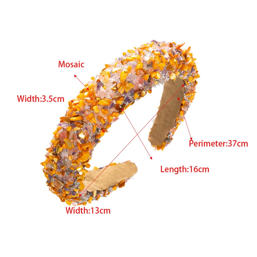 Strass Stirnband Haarband – Funkelndes Kopfband Mit Perlen, Orange, Für Partys, Brautschmuck & Täglichen Stil