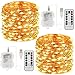 Vindany 2 Pezzi Stringa Luci LED - 33FT 100led Catene Luminose Luci Natalizie USB e Batteria Impermeabile IP65 Fata Luci Decorative da Giardino Filo di Rame Luci Interne per Natale Festa